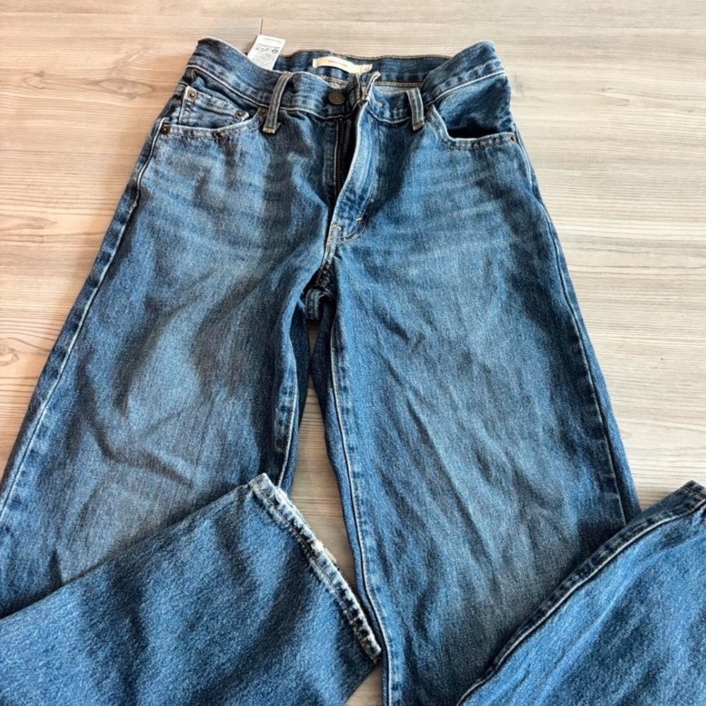Levi's Baggy Dad Jeans Women 23 Blue Medium Wash Wide Leg Denim A3494-0024